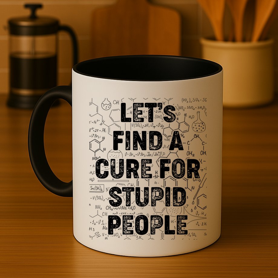 Funny Let's Find A Cure For Stupid People Mug