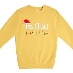 Fa (La)8 Funny Christmas Santa Fa La Math Teacher Student Premium Crewneck Sweatshirt