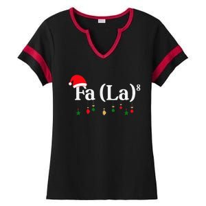 Fa (La)8 Funny Christmas Santa Fa La Math Teacher Student Ladies Halftime Notch Neck Tee