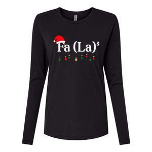 Fa (La)8 Funny Christmas Santa Fa La Math Teacher Student Womens Cotton Relaxed Long Sleeve T-Shirt