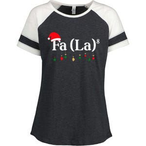 Fa (La)8 Funny Christmas Santa Fa La Math Teacher Student Enza Ladies Jersey Colorblock Tee