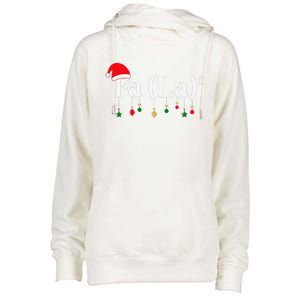 Fa (La)8 Funny Christmas Santa Fa La Math Teacher Student Womens Funnel Neck Pullover Hood