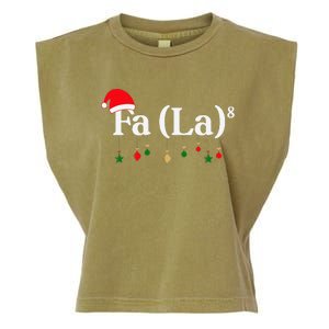 Fa (La)8 Funny Christmas Santa Fa La Math Teacher Student Garment-Dyed Women's Muscle Tee