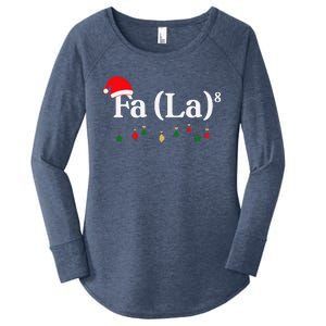 Fa (La)8 Funny Christmas Santa Fa La Math Teacher Student Women's Perfect Tri Tunic Long Sleeve Shirt