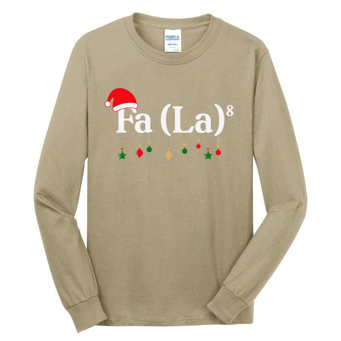 Fa (La)8 Funny Christmas Santa Fa La Math Teacher Student Tall Long Sleeve T-Shirt