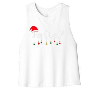 Fa (La)8 Funny Christmas Santa Fa La Math Teacher Student Women's Racerback Cropped Tank