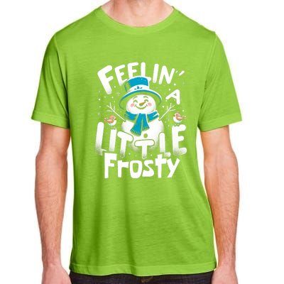 Feelin Little Frosty Snowman Merry Christmas Adult ChromaSoft Performance T-Shirt