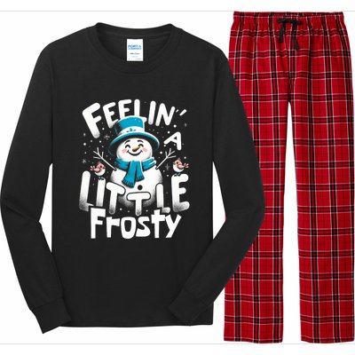 Feelin Little Frosty Snowman Merry Christmas Long Sleeve Pajama Set