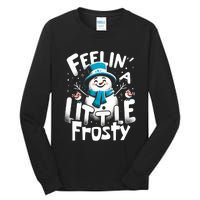 Feelin Little Frosty Snowman Merry Christmas Tall Long Sleeve T-Shirt