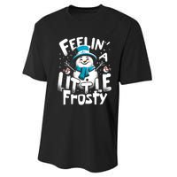 Feelin Little Frosty Snowman Merry Christmas Performance Sprint T-Shirt