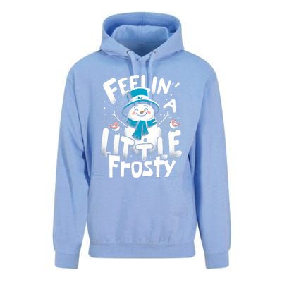 Feelin Little Frosty Snowman Merry Christmas Unisex Surf Hoodie