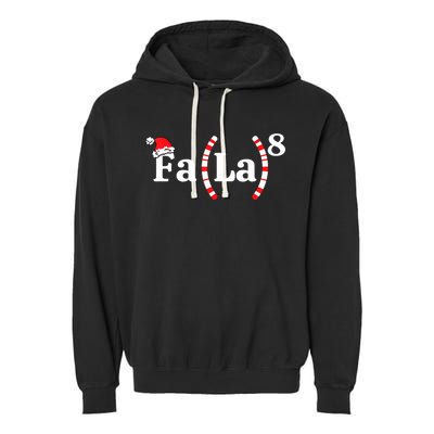 Fa (La)8 Funny Christmas Santa Fa La Math Teacher Student Garment-Dyed Fleece Hoodie
