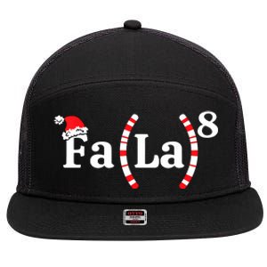 Fa (La)8 Funny Christmas Santa Fa La Math Teacher Student 7 Panel Mesh Trucker Snapback Hat