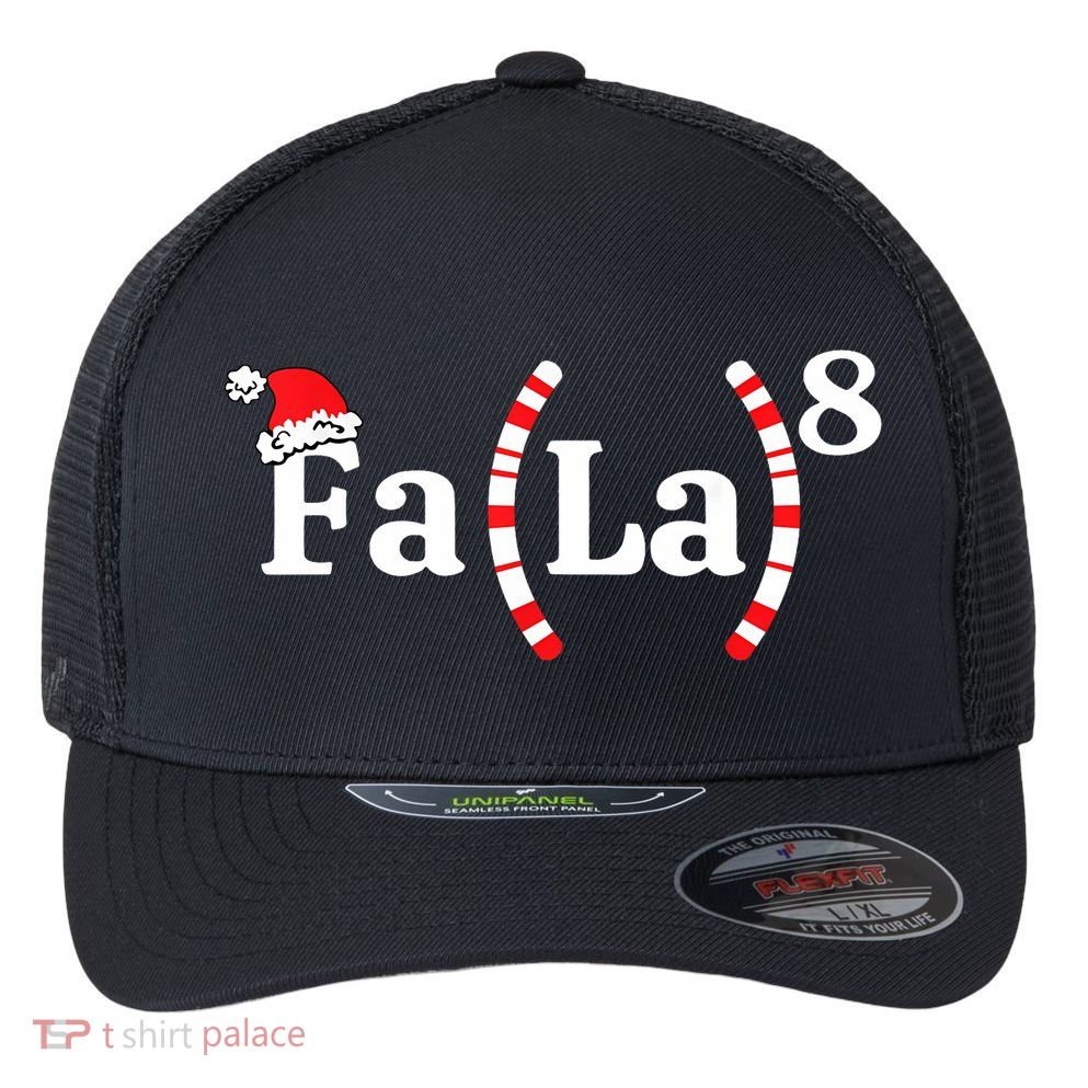 Fa (La)8 Funny Christmas Santa Fa La Math Teacher Student Flexfit Unipanel Trucker Cap