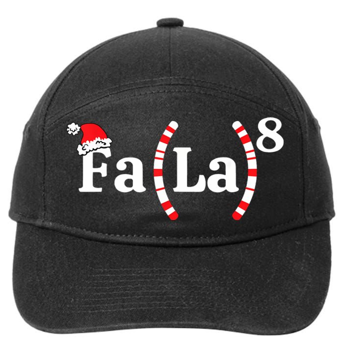 Fa (La)8 Funny Christmas Santa Fa La Math Teacher Student 7-Panel Snapback Hat