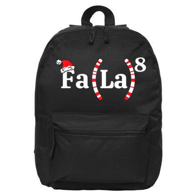 Fa (La)8 Funny Christmas Santa Fa La Math Teacher Student 16 in Basic Backpack
