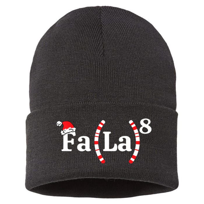 Fa (La)8 Funny Christmas Santa Fa La Math Teacher Student Sustainable Knit Beanie