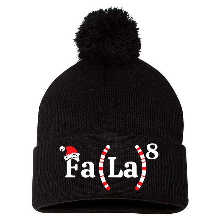 Fa (La)8 Funny Christmas Santa Fa La Math Teacher Student Pom Pom 12in Knit Beanie