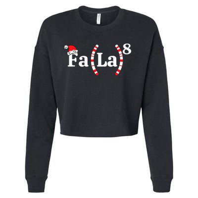 Fa (La)8 Funny Christmas Santa Fa La Math Teacher Student Cropped Pullover Crew