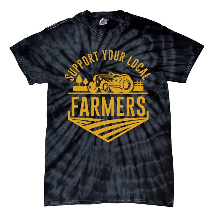 Farm Local Food Patriotic Farming Gift Idea Farmer Tie-Dye T-Shirt