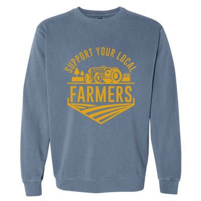 Farm Local Food Patriotic Farming Gift Idea Farmer Garment-Dyed Sweatshirt