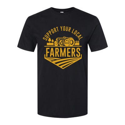 Farm Local Food Patriotic Farming Gift Idea Farmer Softstyle CVC T-Shirt