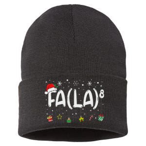 Fa (La)8 Funny Christmas Santa Fa La Math Teacher Women Sustainable Knit Beanie