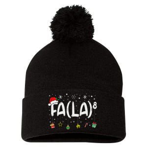 Fa (La)8 Funny Christmas Santa Fa La Math Teacher Women Pom Pom 12in Knit Beanie