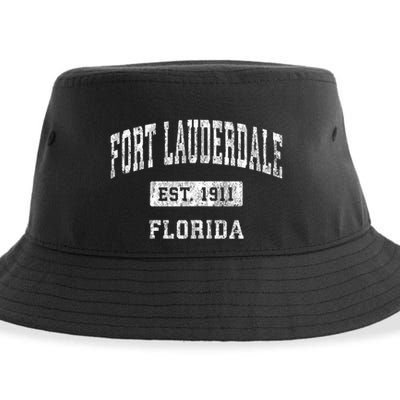 Fort Lauderdale Florida Fl Vintage Established Sports Sustainable Bucket Hat