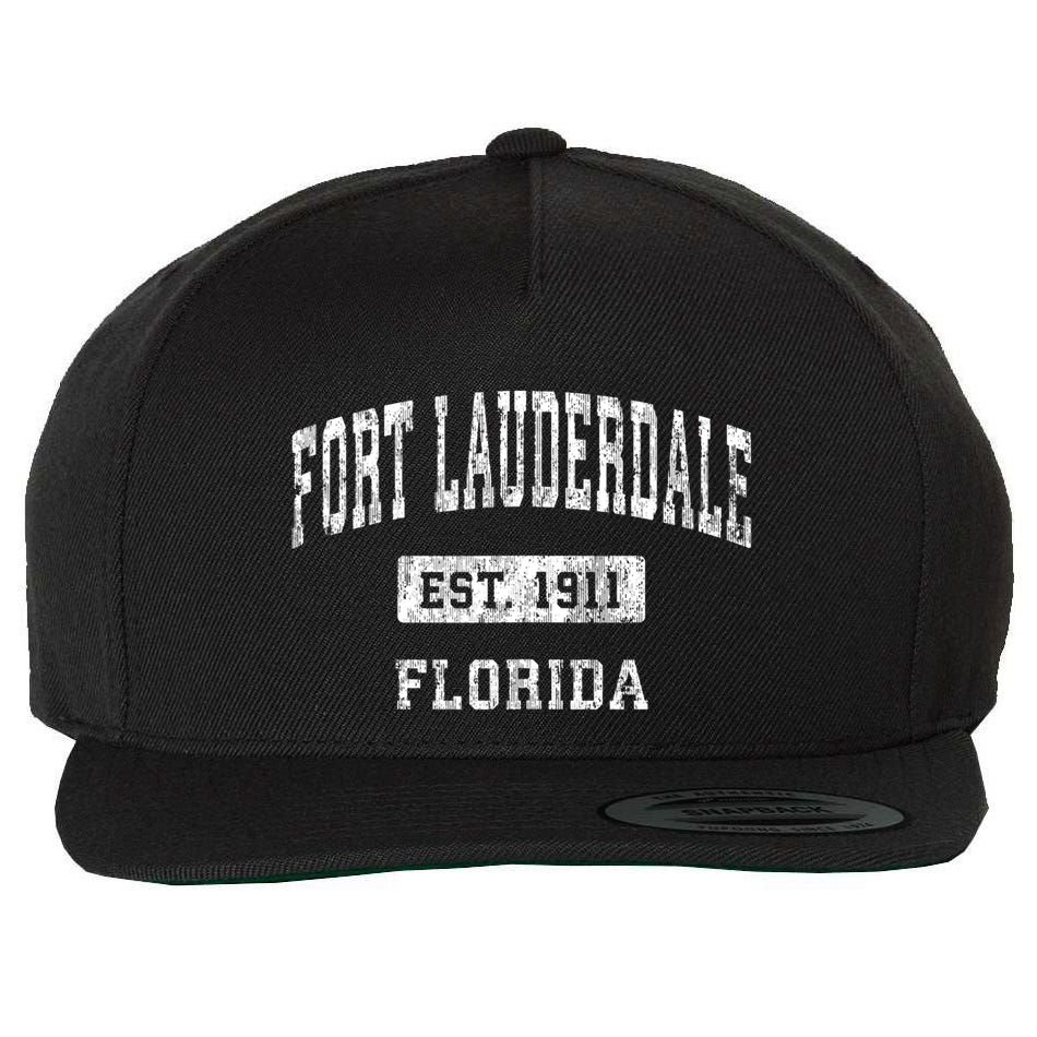 Fort Lauderdale Florida Fl Vintage Established Sports Wool Snapback Cap