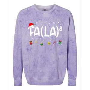 Fa (La)8 Funny Christmas Santa Fa La Math Teacher Colorblast Crewneck Sweatshirt