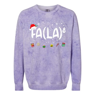 Fa (La)8 Funny Christmas Santa Fa La Math Teacher Colorblast Crewneck Sweatshirt