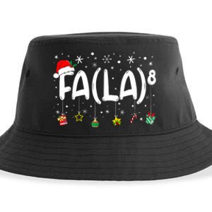 Fa (La)8 Funny Christmas Santa Fa La Math Teacher Sustainable Bucket Hat