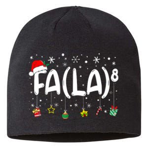 Fa (La)8 Funny Christmas Santa Fa La Math Teacher Sustainable Beanie