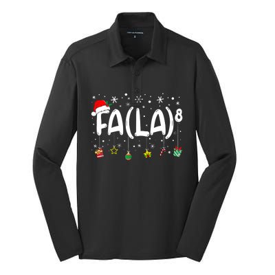 Fa (La)8 Funny Christmas Santa Fa La Math Teacher Silk Touch Performance Long Sleeve Polo