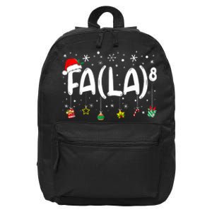 Fa (La)8 Funny Christmas Santa Fa La Math Teacher 16 in Basic Backpack