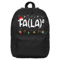 Fa (La)8 Funny Christmas Santa Fa La Math Teacher 16 in Basic Backpack