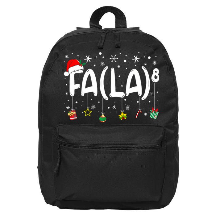 Fa (La)8 Funny Christmas Santa Fa La Math Teacher 16 in Basic Backpack