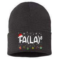 Fa (La)8 Funny Christmas Santa Fa La Math Teacher Sustainable Knit Beanie