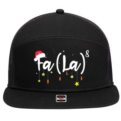 FA (LA)8 Funny Christmas Santa Fa La Math 7 Panel Mesh Trucker Snapback Hat