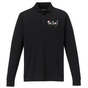 FA (LA)8 Funny Christmas Santa Fa La Math Performance Long Sleeve Polo