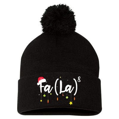 FA (LA)8 Funny Christmas Santa Fa La Math Pom Pom 12in Knit Beanie