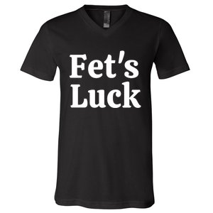 Fets Luck Fets Luck Cool Gift Blue Small V-Neck T-Shirt