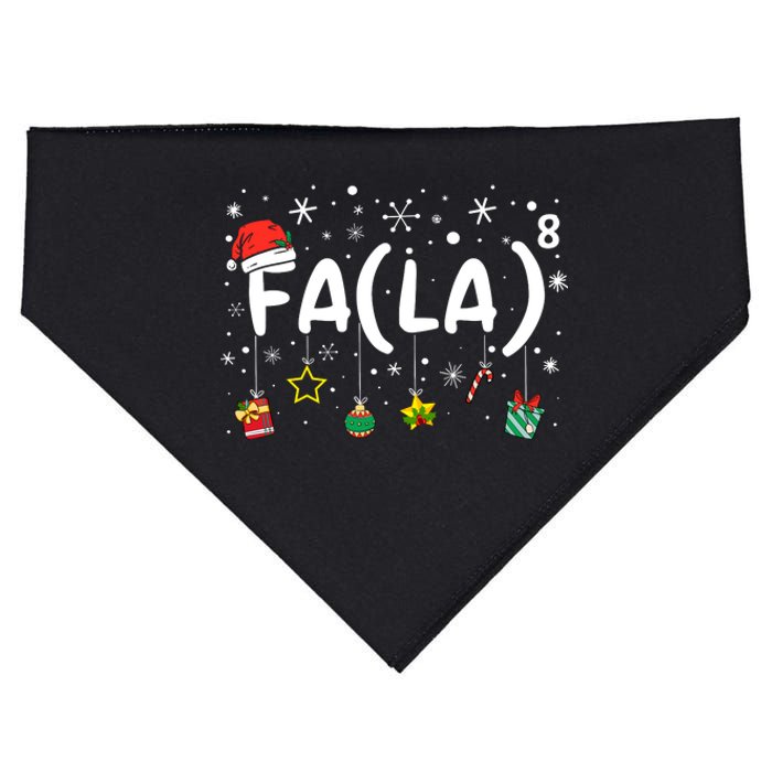 Fa (La)8 Funny Christmas Santa Fa La Math Teacher USA-Made Doggie Bandana