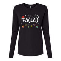 Fa (La)8 Funny Christmas Santa Fa La Math Teacher Womens Cotton Relaxed Long Sleeve T-Shirt