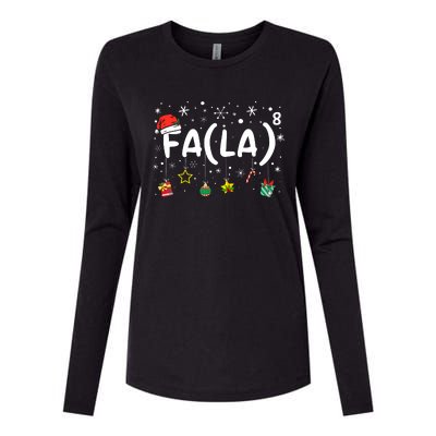 Fa (La)8 Funny Christmas Santa Fa La Math Teacher Womens Cotton Relaxed Long Sleeve T-Shirt