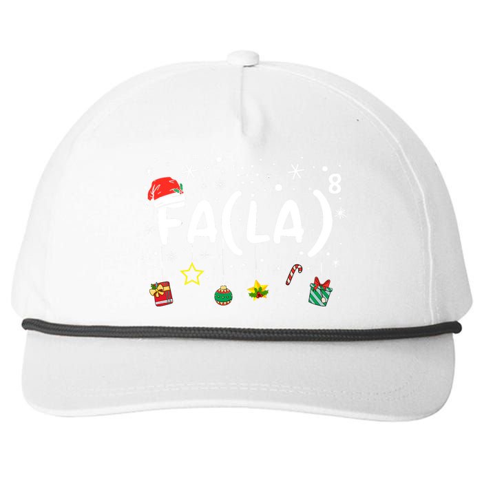 Fa (La)8 Funny Christmas Santa Fa La Math Teacher Snapback Five-Panel Rope Hat