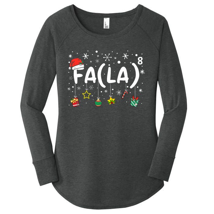 Fa (La)8 Funny Christmas Santa Fa La Math Teacher Women's Perfect Tri Tunic Long Sleeve Shirt