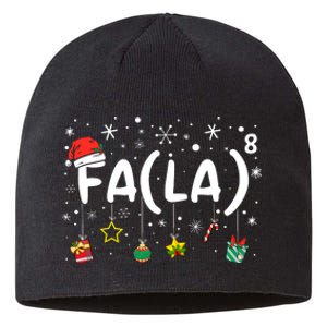 Fa (La)8 Funny Christmas Santa Fa La Math Teacher Sustainable Beanie