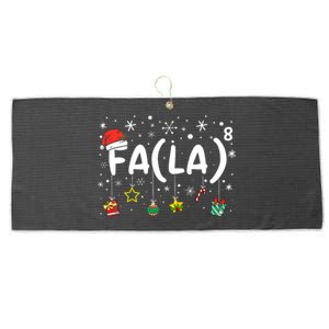 Fa (La)8 Funny Christmas Santa Fa La Math Teacher Large Microfiber Waffle Golf Towel